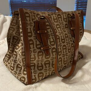 Etienne Aigner Brown Monogram Tote